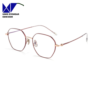 Montura Óptica Poligonal de Titanio Personalizada OEM, Talla 51-18-145, Anti-Luz Azul para Mujer, Servicio de Muestra Rápida - Product Image 2
