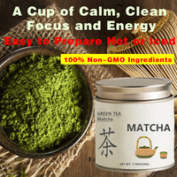 Boîte de conserve imprimée OEM Matcha 50g, poudre de thé vert avec étiquette design Matcha de qualité cérémonielle