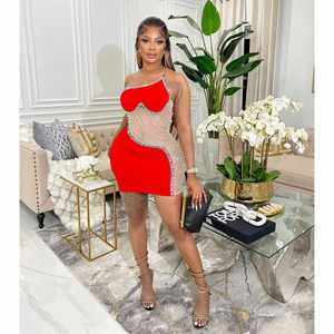 Vestido de lujo de marca famosa con bordado de diseñador para fiesta, club, moda femenina, vestido de gasa con cuello halter y falda. - Product Image 4