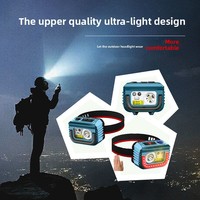 Sensor de faro impermeable recargable XPG LED faro tipo C carga Sensor de onda cabeza antorcha lámpara blanco amarillo rojo faro