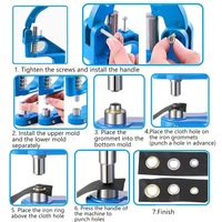 Machine manuelle de rivetage et de poinçonnage à quatre voies pour boutons-pression et œillets de chaussures