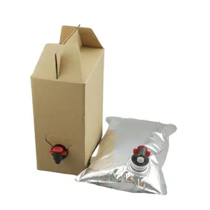 1L-100L Custom Wijn Vloeibare Verpakking Bag In Box Gedrukt Pouch Sap Zakje Gelamineerd Alcohol Aluminiumfolie Klep Zakken