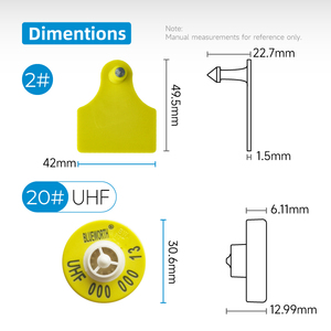 BLUEWORTH UHF, отслеживание животных, скота, RFID, Ушные бирки 860 ~ 960 мГц с различными мужскими бирками - Product Image 4