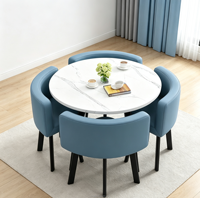 Table de réception mobile simple en MDF avec chaises, idéale pour les bureaux, les magasins, les espaces de loisirs et les négociations - Mobilier de bureau