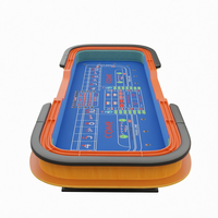 Table de jeu de craps de casino de 136 pouces avec cadre en bois et pare-chocs en forme de pyramide diamantée, feutre de qualité casino pour clubs de poker, fournisseur d'équipements de casino