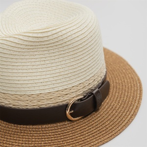 MUESTRA GRATUITA <span class=keywords><strong>Comprar</strong></span> a granel Protección solar Hombres Mujeres Promocional Juventud Panamá Vintage Sombreros Playeros <span class=keywords><strong>Sombrero</strong></span> Fedora de paja a granel - Product Image 4