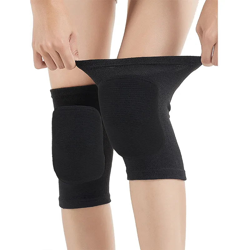 Genouillère De Compression Éponge Anti-Collision - Protection Pour Sport Volley Football Yoga (Noir M)