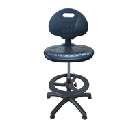 Tabouret de laboratoire en mousse PU au design classique Repose-pieds en plastique et patins en nylon pour l'école et l'hôpital