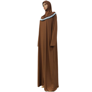 Tinta unita Eid Mubarek Muslim moda Dubai Abaya autunno tacchino Hijab abito caftano Islam <span class=keywords><strong>abbigliamento</strong></span> per donna abito <span class=keywords><strong>femminile</strong></span> - Product Image 2