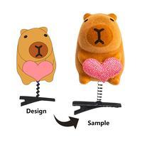 Barrettes à cheveux en peluche capybara personnalisées mignonnes de dessin animé, conception de motif OEM, barrette à cheveux en peluche en forme d'animal en peluche avec LOGO