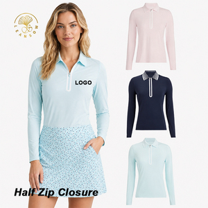Polo de golf uni à manches longues pour femme, idéal pour les performances en extérieur - Product Image 1