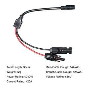 Câble <span class=keywords><strong>solaire</strong></span> personnalisé KAIBAO MC Quatre vers DC 8mm <span class=keywords><strong>Prise</strong></span> femelle pour panneaux photovoltaïques 200W Onduleurs Station d'alimentation portable Jackery - Product Image 3