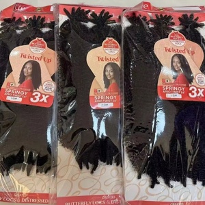 Extensions de tresses synthétiques pré-séparées Marley Twist <span class=keywords><strong>Meche</strong></span> 3X, style <span class=keywords><strong>Afro</strong></span> <span class=keywords><strong>Kinky</strong></span>, pour tresses Spring Twist et Cuban Twist - Product Image 2
