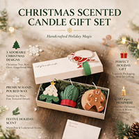 Bougie parfumée de qualité supérieure en forme de bonhomme en pain d'épices de dessin animé, ornement parfumé pour sapin de Noël avec coffret cadeau en forme de cerf