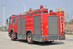 Howo Dry Powder Fire Truck 4x2 With Water Tank 310hp China Customeized Fire Fighting Foam Trucks