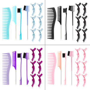 Ensemble de peignes à cheveux Wanmei, peigne à dents larges, pince à permanente, ABS, nylon, fibre de carbone, durable, pour le soin des cheveux - Product Image 2
