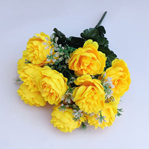 2025 Cheap Artificial Peony Flowers bunch Artificial Silk Flowers Leaf Peony Wedding <strong>Floral</strong> Decor Bouquet for Home - Product Image 6