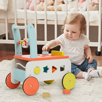 Cube coloré pour enfants satisfait par le client marcheur pousseur en bois pour bébé chariot marcheur en bois pour bébé