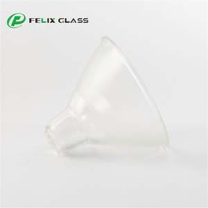 Abat-jour en verre borosilicate 3.3 transparent soufflé sur mesure avec trou et bord poli pour lustre domestique et éclairage intérieur - Product Image 1