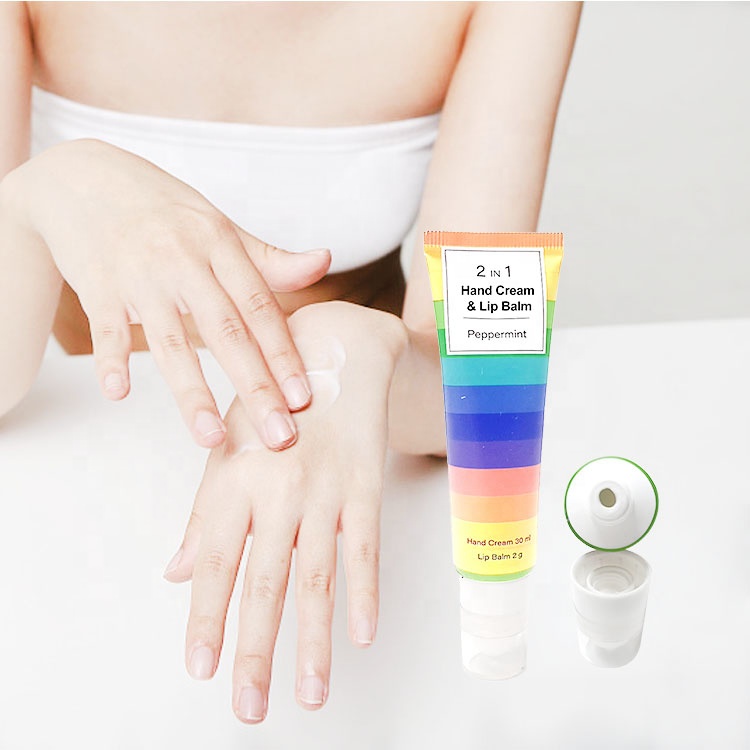 Новинка 2021, зимний увлажняющий органический лосьон для рук 2 в 1, отбеливающий набор с бальзамом для губ, Мягкий Тюбик, фирменная торговая марка, крем для рук