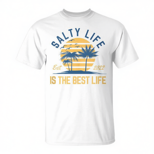 Camiseta Salty Life con diseño de vacaciones en la playa de verano, ropa informal para hombre - Product Image 2
