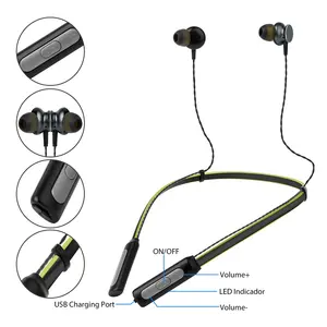 SS-N1 Wired In-Ear Hanging Neckband Earphones Hands free call function connect with 2 mobile phones for sport