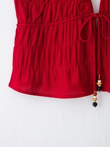 MYST&ZA Vêtements Femme Été 2026 Nouvelle Collection Sexy <span class=keywords><strong>Dos</strong></span> <span class=keywords><strong>Nu</strong></span> Volants Col Halter Court Sans Manches <span class=keywords><strong>Top</strong></span> 8741222 8741223 - Product Image 5