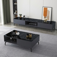 Meuble TV, Table Basse Minimaliste Moderne, Combinaison Luxe Léger pour Salon, Nouveau Meuble Bas, Petit Meuble de Salon
