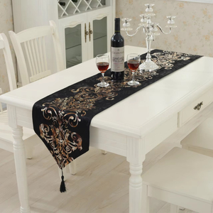 Concorso da tavolo da pranzo con stampa floreale retrò <span class=keywords><strong>blu</strong></span> 13x228 pollici con tecnica intrecciata per festa in <span class=keywords><strong>cucina</strong></span> a casa decorazioni natalizie per matrimonio - Product Image 1