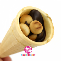 Cône Halal personnalisé pour biscuits au chocolat Cône de crème glacée croustillant au chocolat Boule de sauce Choco Coupe à biscuits pour enfants
