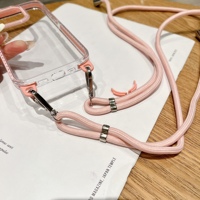 Étui de téléphone de luxe avec cordon pour iPhone 15 14 13 12 11, nouveaux étuis transparents pour téléphone portable avec collier transversal pour iPhone 15 Pro