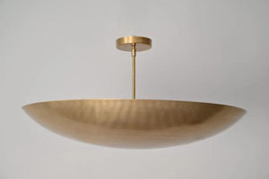 Lustre Sputnik moderne du milieu du siècle à 6 lumières, fait main, en laiton massif, avec abat-jour incurvé, pour la maison ou le bureau, luminaire de plafond LED à intensité variable - Product Image 6