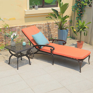 <span class=keywords><strong>Chaise</strong></span> longue de jardin en <span class=keywords><strong>aluminium</strong></span> moulé, durable, de luxe, pour la plage, la terrasse, la cour, la piscine, le parc, pliable, portable, pour la cour - Product Image 3
