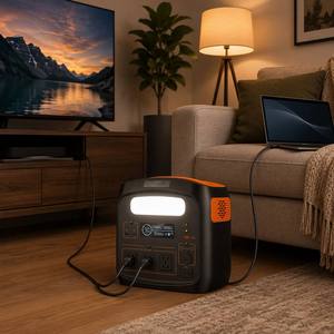 Station d'alimentation portable intelligente 1200W avec double USB-C PD, écran LCD, 3 prises AC, camping, maison, hors réseau - Product Image 1