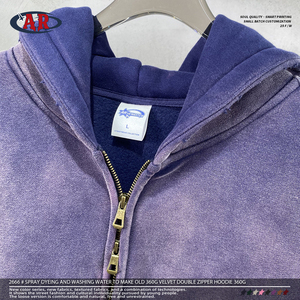 Ensemble <span class=keywords><strong>de</strong></span> pantalons <span class=keywords><strong>de</strong></span> survêtement à capuche avec fermeture éclair en polaire rétro en coton <span class=keywords><strong>polyester</strong></span> pour femmes et hommes - Product Image 4
