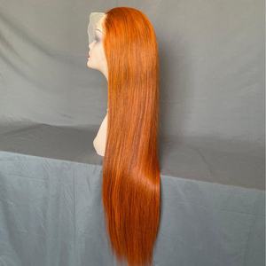 Melihair - Color Naranja Jengibre Transparente para Pelucas con Frente de Encaje 13x4, 180% de Densidad, Largo, Pre-Desplumado, 100% Cabello Humano - Product Image 4