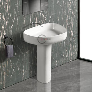 Lavabo de Pedestal Moderno al por Mayor OEM, Compra a Granel, Lavabo de Columna Ahorrador de Agua para Uso Comercial, Lavabo Eficiente en Consumo de Agua - Product Image 3