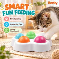 Jouet interactif personnalisé en plastique pour chien, puzzle d'intelligence avec boule rotative pour gamelle anti-glouton et distributeur de friandises