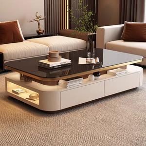 Juego de Mesas de Centro Redondas de Piedra Sinterizada de Lujo Moderno Italiano, Mesa de Centro Encajada para Apartamento, <span class=keywords><strong>Precio</strong></span> de Fábrica al por Mayor - Product Image 4
