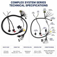 Rangkaian Kabel Harness Kontrol Industri Kustom dengan Konektor Multi-Pin untuk Otomasi Sepeda Motor, Mobil, Elektronik 5mm