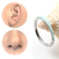 Cincin hidung titanium alloy F136 gaya Eropa dan Amerika, anting-anting, aksesori hidung multifungsi, tanpa sambungan.