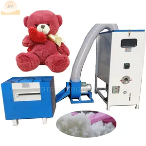 Kleine Automatische Polyester Vezels Opening Machine Ganzenveren Pop Kussen Dier Teddybeer Speelgoed Vulling Vulling Machine