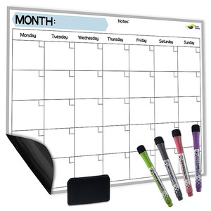Tableau blanc magnétique effaçable à sec pour réfrigérateur, design personnalisé rectangulaire, calendrier mensuel, liste de choses à faire - Product Image 4