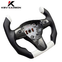 Modification du volant sport en fibre de carbone KBV Tesla Model 3/Y avec 2 branches - Style course F1