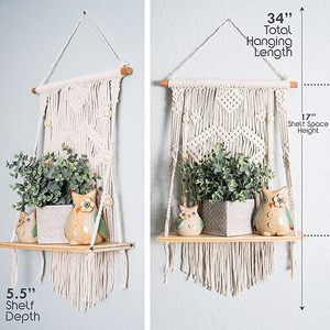 Colgador de Pared y Soporte para Plantas de Algodón Tejido a Mano, Estilo <span class=keywords><strong>Bohemio</strong></span> y Ecológico, para Decoración del Hogar - Product Image 2