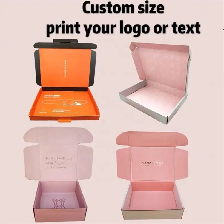 Custom Fabriek Prijs Gegolfd Gift Vouwen Doos Oem Eco Vriendelijke Verzending Papier Mailer Doos Verpakking Met Logo