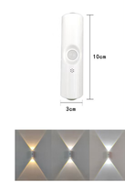 Lampu Dinding LED Modern Sensor Gerak Isi Ulang dengan Basis Magnetik Nirkabel, Dapat Diredupkan, Pengisian Daya Tipe-C untuk Tangga Ruang Tamu