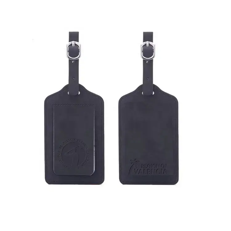 Customized Logo Pressed PU Golf Bag Tags Split leather Name Tags Upper Leather Golf Luggage Tags