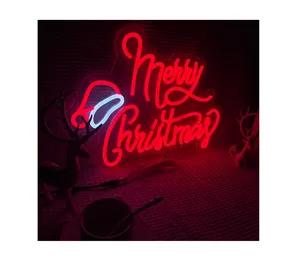 Ready to ship home decoration custom made merry christmas led neon sign for party