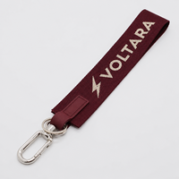 Porte-clés personnalisé de haute qualité avec logo tissé, cordon court en nylon jacquard, cadeau de luxe